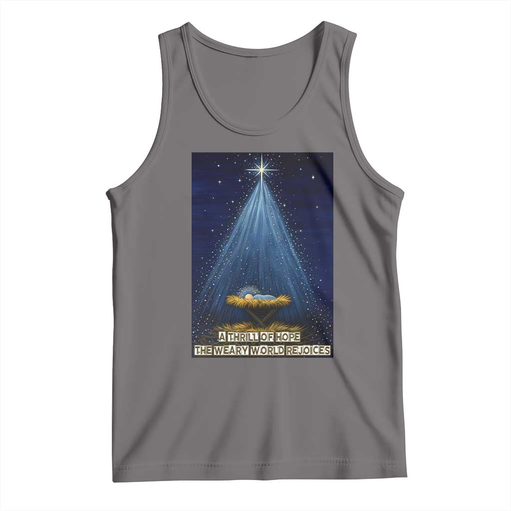 Nativity Scene Christmas Tank Top Biible Baby Jesus Christian TS14 Deep Heather Print Your Wear