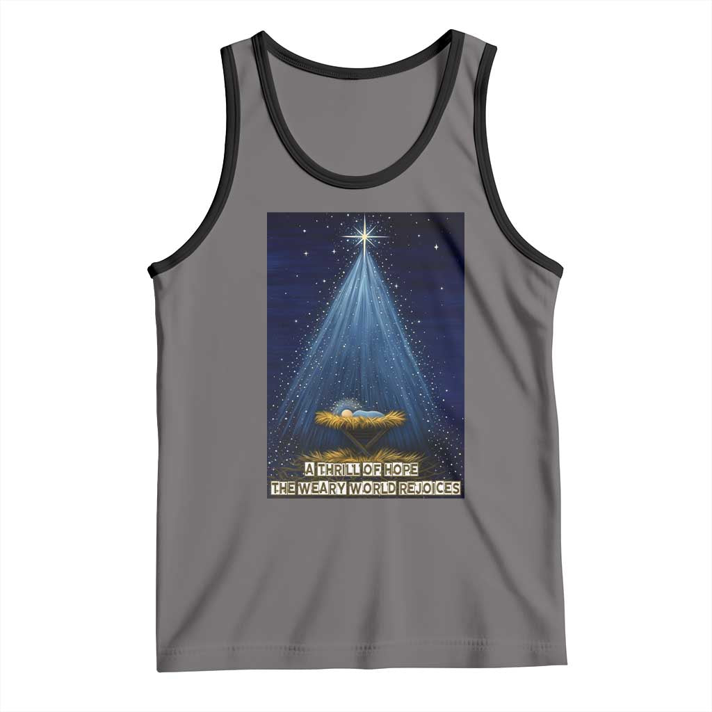 Nativity Scene Christmas Tank Top Biible Baby Jesus Christian TS14 Deep Heather Black Print Your Wear