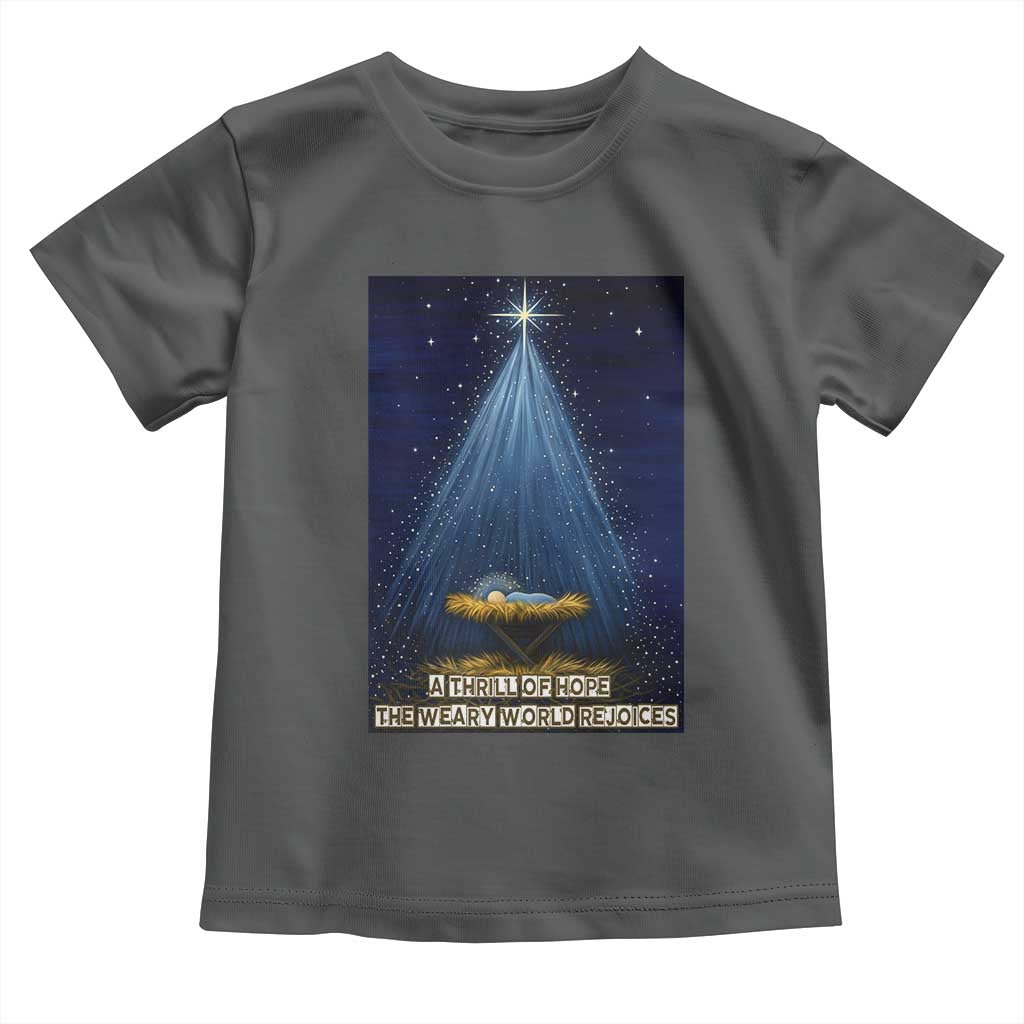 Nativity Scene Christmas Toddler T Shirt Biible Baby Jesus Christian TS14 Dark Heather Print Your Wear
