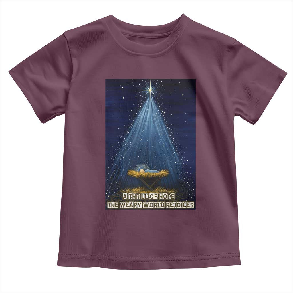 Nativity Scene Christmas Toddler T Shirt Biible Baby Jesus Christian TS14 Maroon Print Your Wear