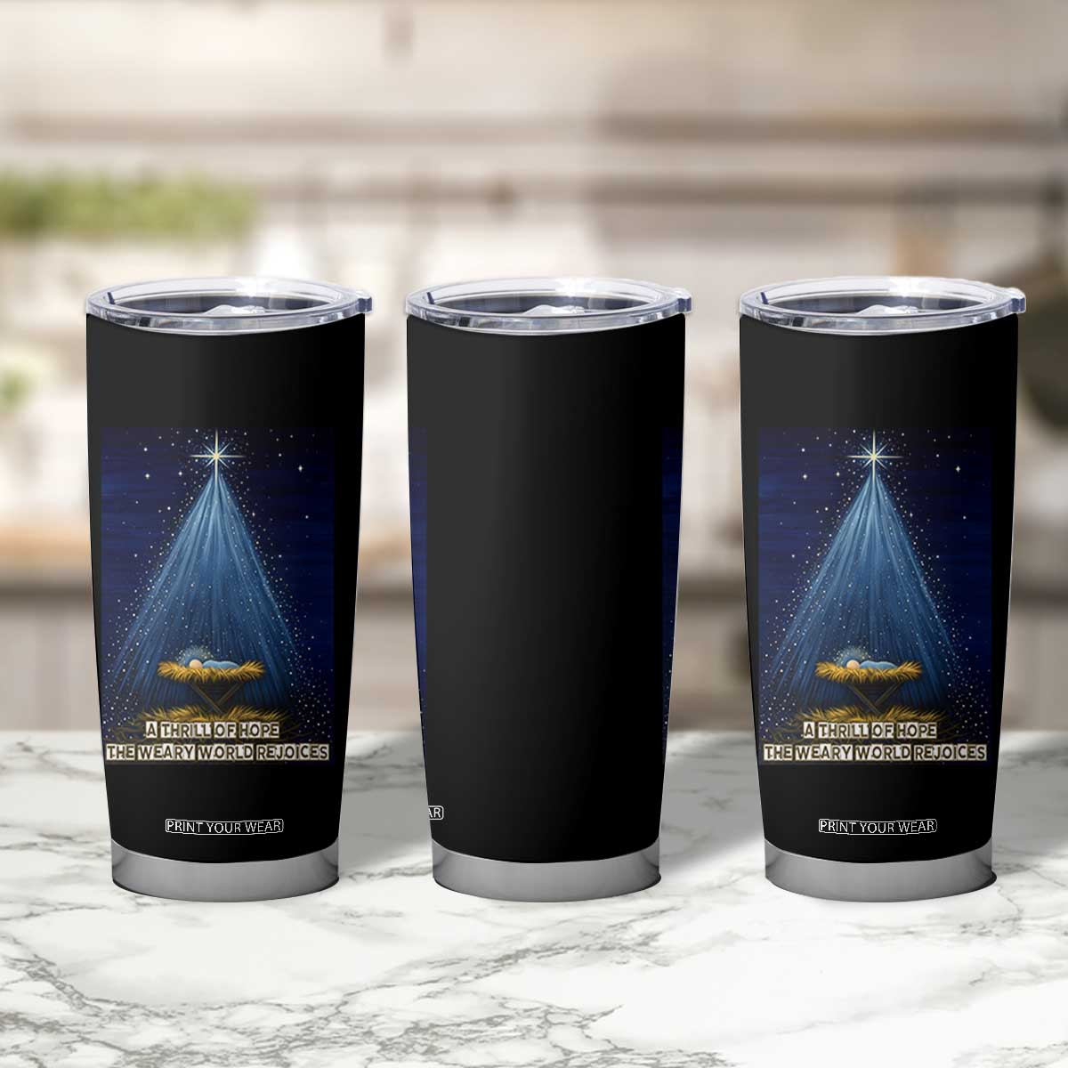 Nativity Scene Christmas Tumbler Cup Biible Baby Jesus Christian TS14 Print Your Wear