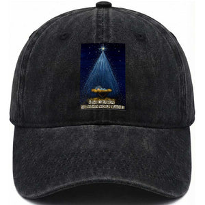 Nativity Scene Christmas Washed Cotton Baseball Cap Biible Baby Jesus Christian TS14 Washed Cap Universal Fit Black Print Your Wear