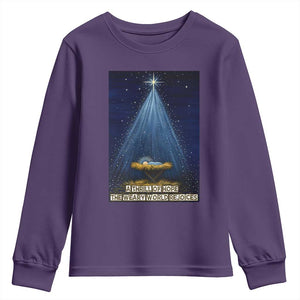 Nativity Scene Christmas Youth Sweatshirt Biible Baby Jesus Christian TS14 Purple Print Your Wear