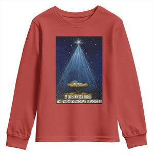 Nativity Scene Christmas Youth Sweatshirt Biible Baby Jesus Christian TS14 Red Print Your Wear