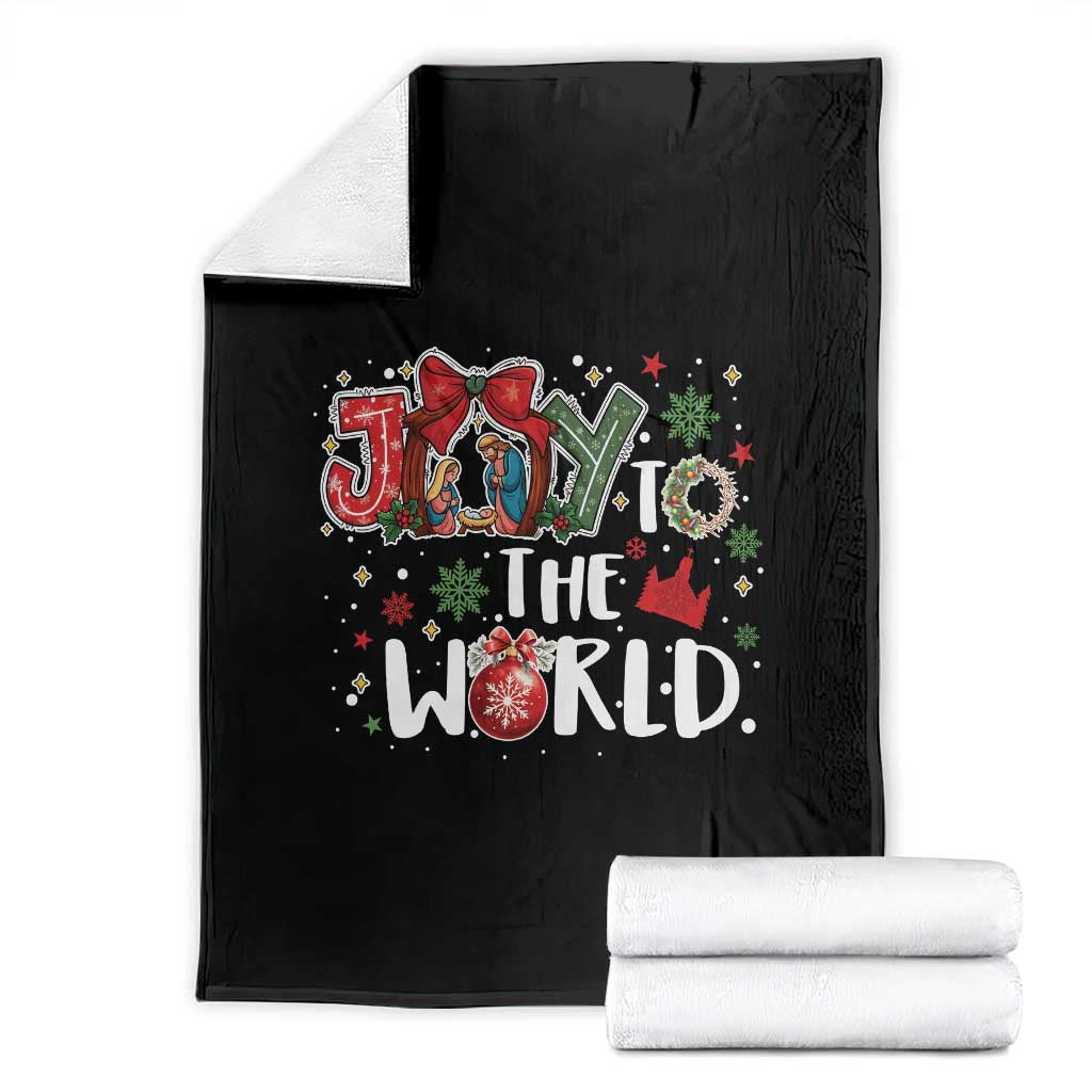 Nativity Scene Christmas Throw Blanket Joy To The World TS14 Black Print Your Wear
