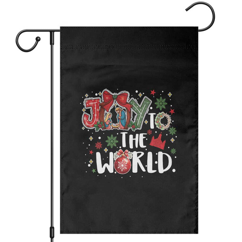 Nativity Scene Christmas Garden Flag Joy To The World TS14 Black Print Your Wear