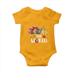 Nativity Scene Christmas Baby Onesie Joy To The World TS14 Gold Print Your Wear