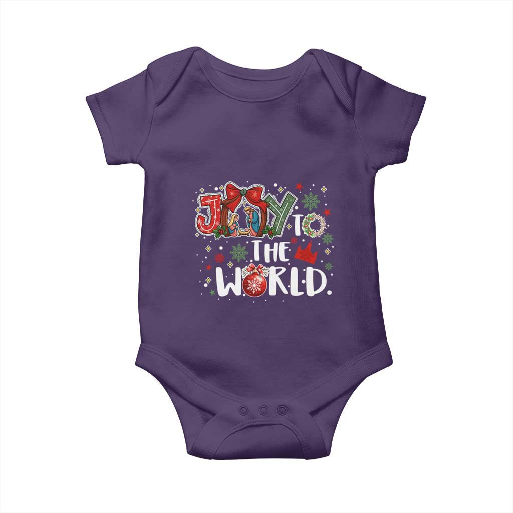 Nativity Scene Christmas Baby Onesie Joy To The World TS14 Purple Print Your Wear