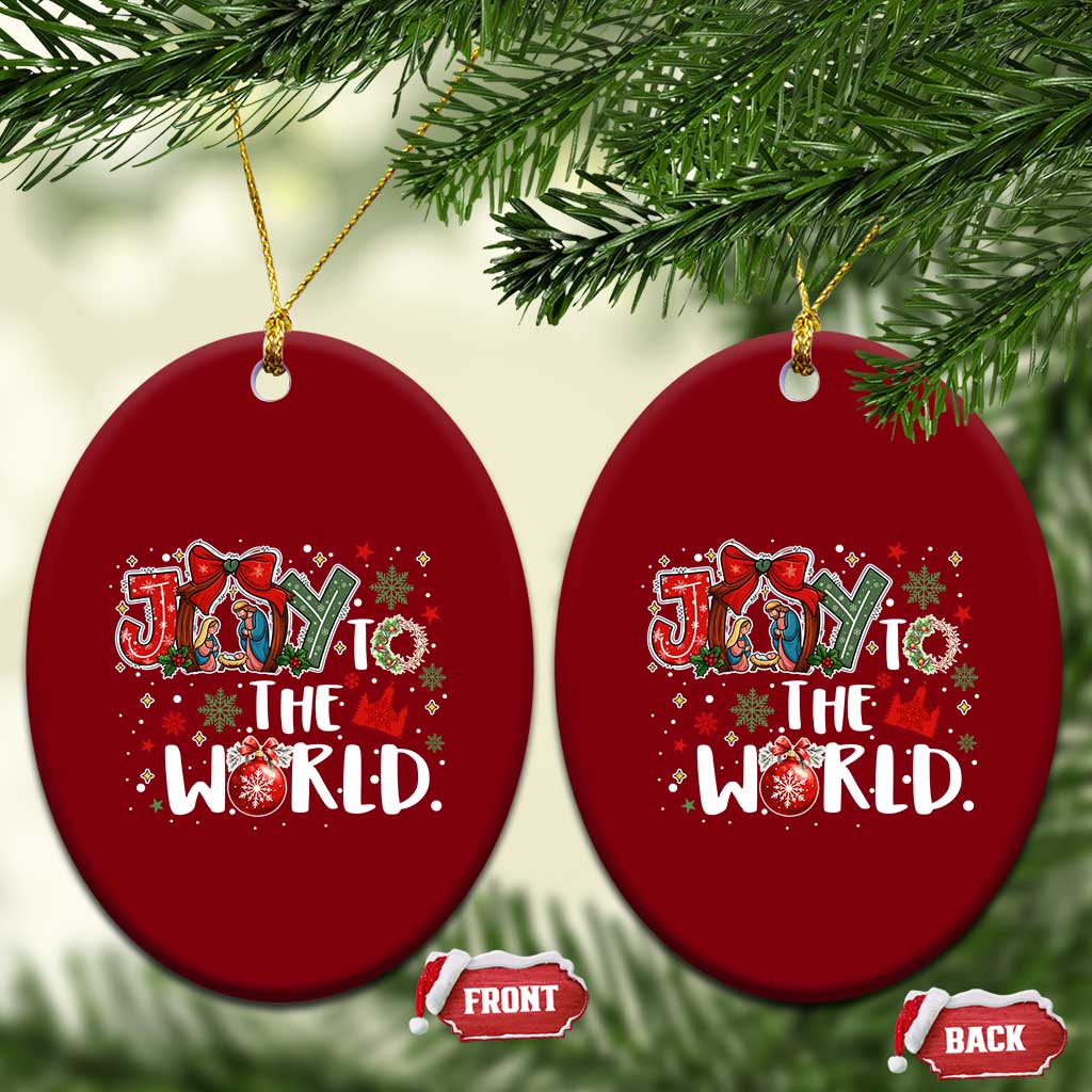 Nativity Scene Xmas Ceramic Ornament Joy To The World TS14 Print Your Wear