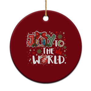 Nativity Scene Xmas Ceramic Ornament Joy To The World TS14 1pc Red Print Your Wear