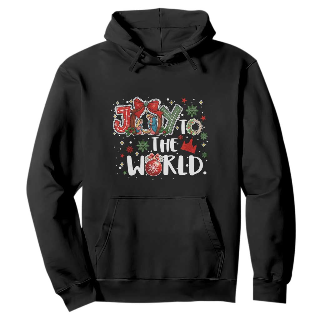 Nativity Scene Christmas Hoodie Joy To The World TS14 Black Print Your Wear