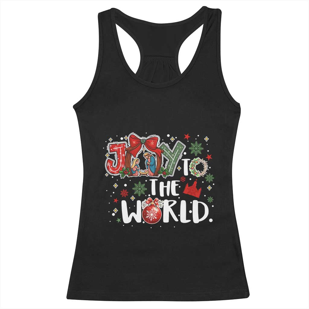 Nativity Scene Christmas Racerback Tank Top Joy To The World - Print Your Wear