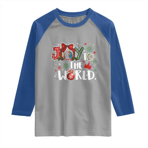 Nativity Scene Christmas Raglan Shirt Joy To The World TS14 Sport Gray Royal Print Your Wear