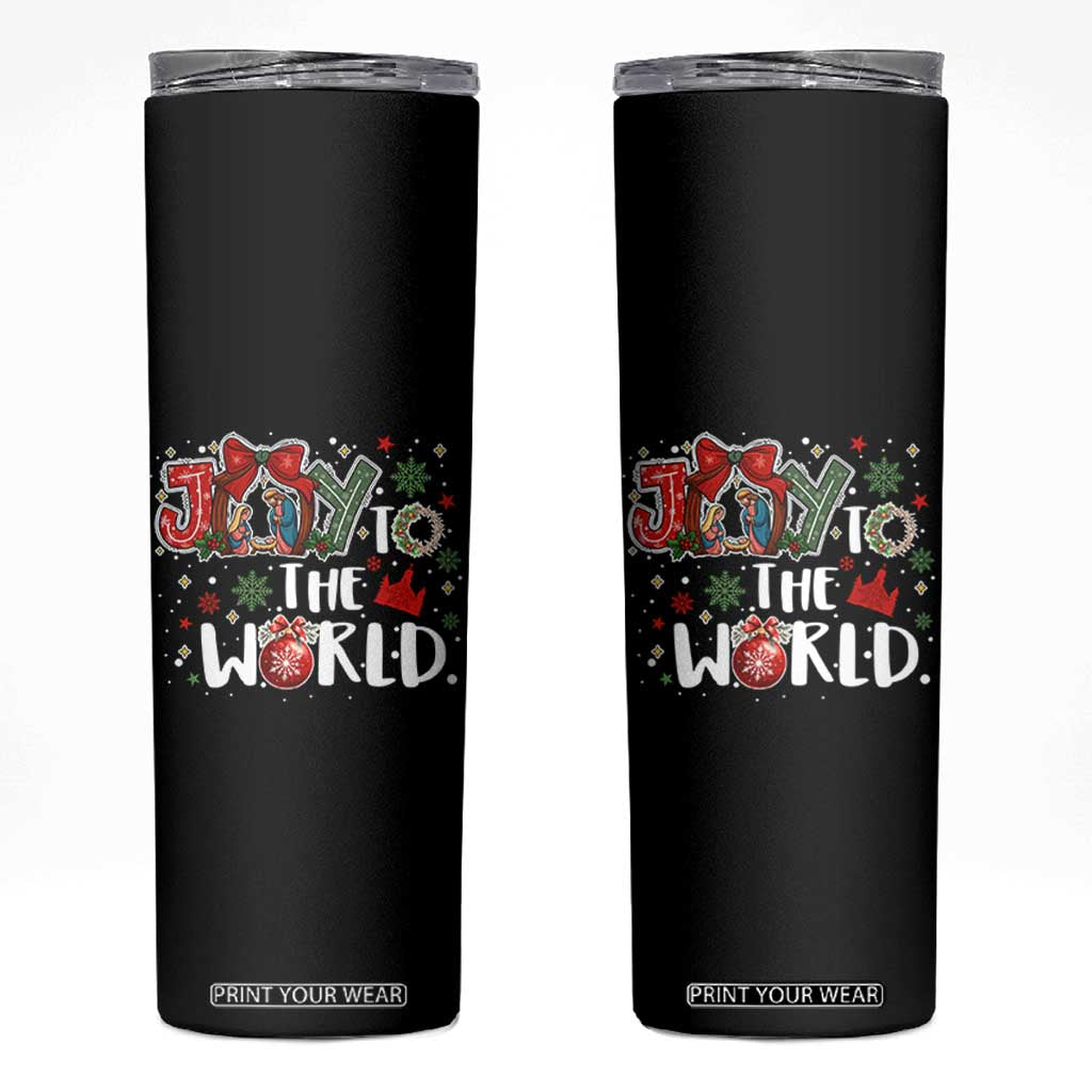Nativity Scene Christmas Skinny Tumbler Joy To The World TS14 Black Print Your Wear