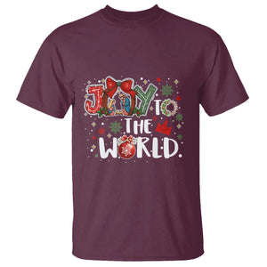 Nativity Scene Christmas T Shirt Joy To The World TS14 Maroon Print Your Wear