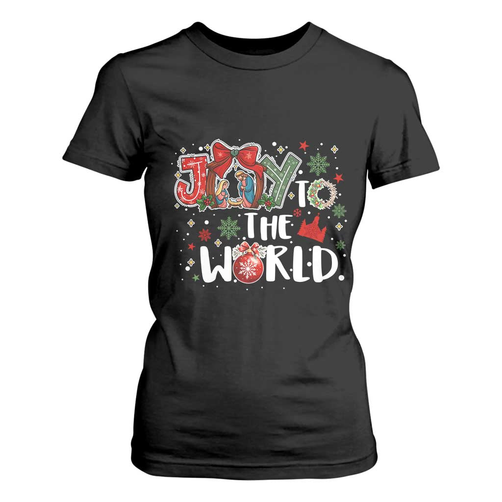 Nativity Scene Christmas T Shirt For Women Joy To The World TS14 Black Print Your Wear