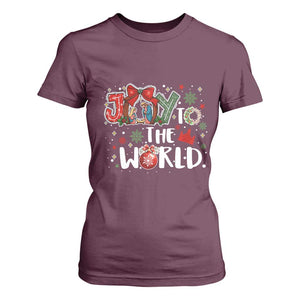 Nativity Scene Christmas T Shirt For Women Joy To The World TS14 Maroon Print Your Wear