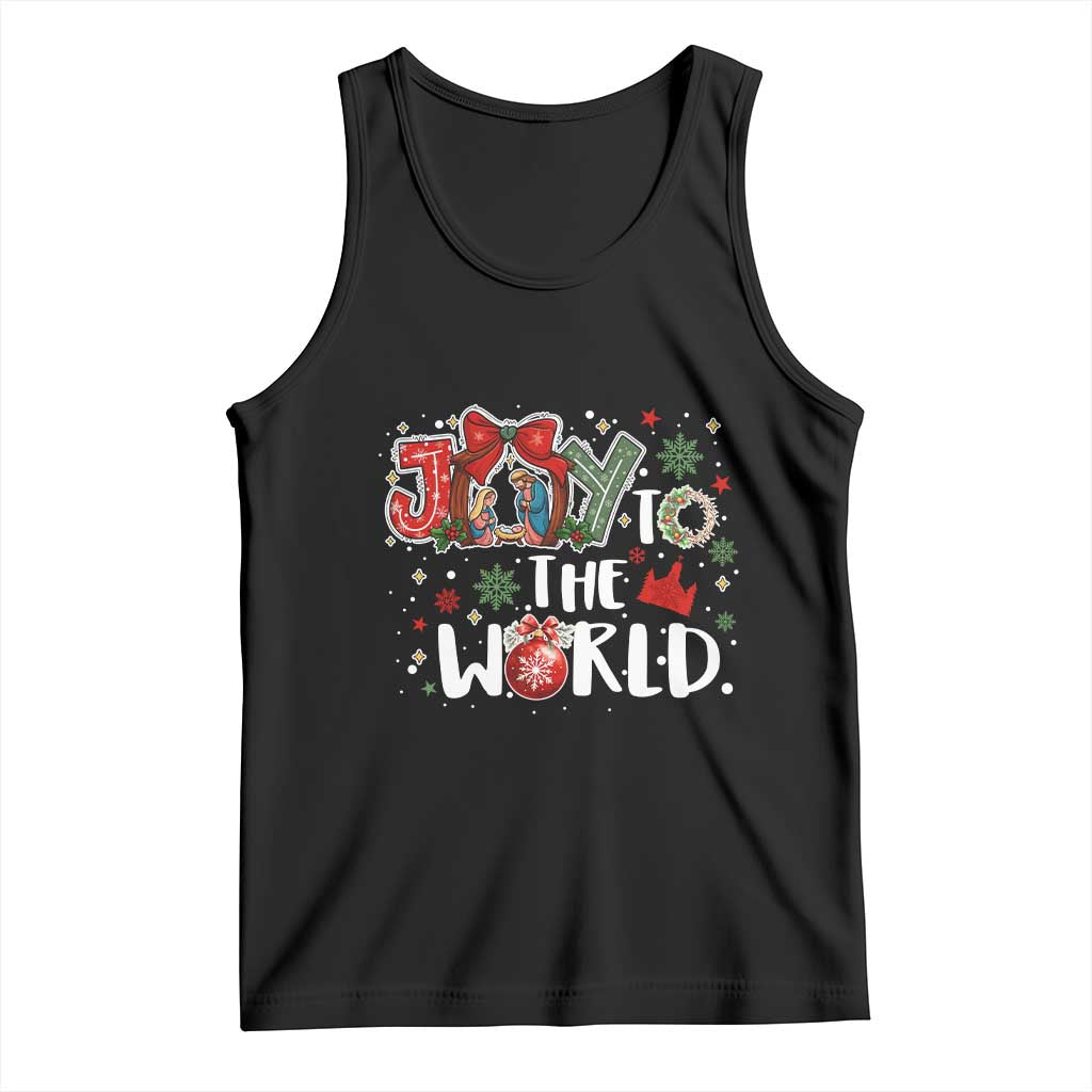 Nativity Scene Christmas Tank Top Joy To The World TS14 Black Print Your Wear