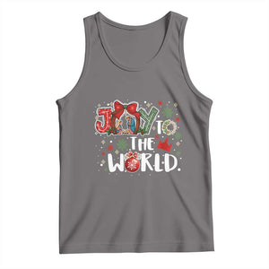 Nativity Scene Christmas Tank Top Joy To The World TS14 Deep Heather Print Your Wear