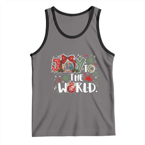 Nativity Scene Christmas Tank Top Joy To The World TS14 Deep Heather Black Print Your Wear