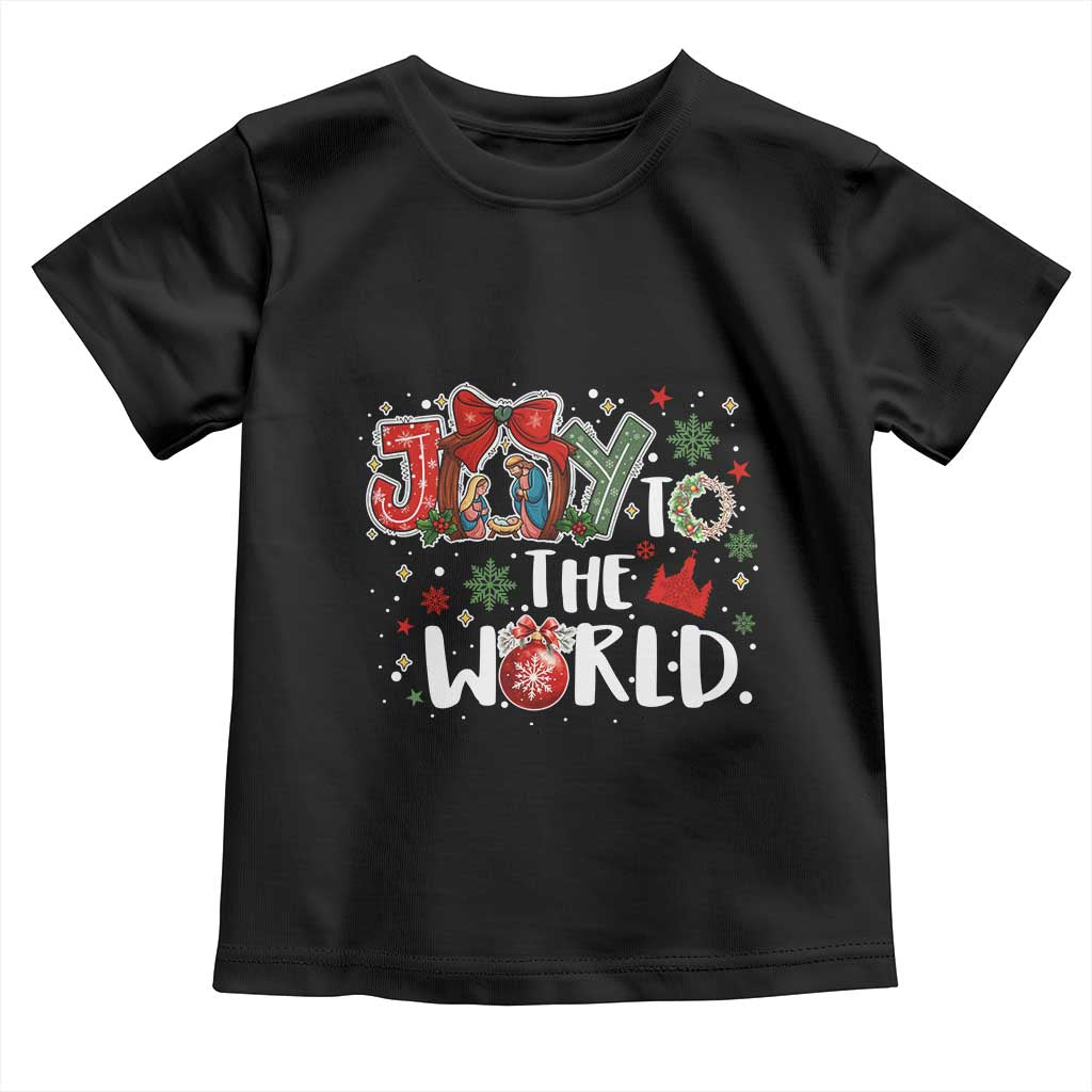 Nativity Scene Christmas Toddler T Shirt Joy To The World TS14 Black Print Your Wear