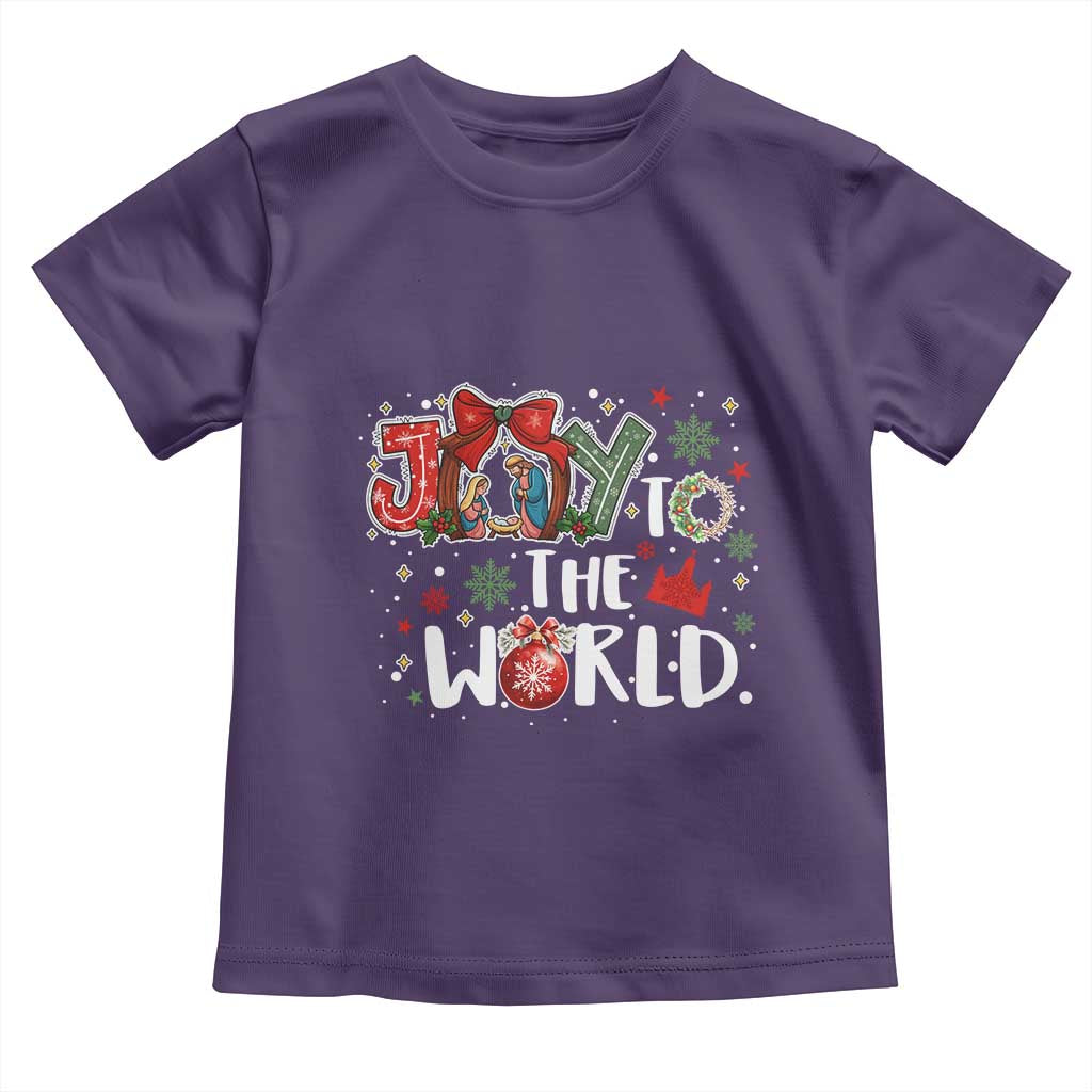 Nativity Scene Christmas Toddler T Shirt Joy To The World TS14 Purple Print Your Wear