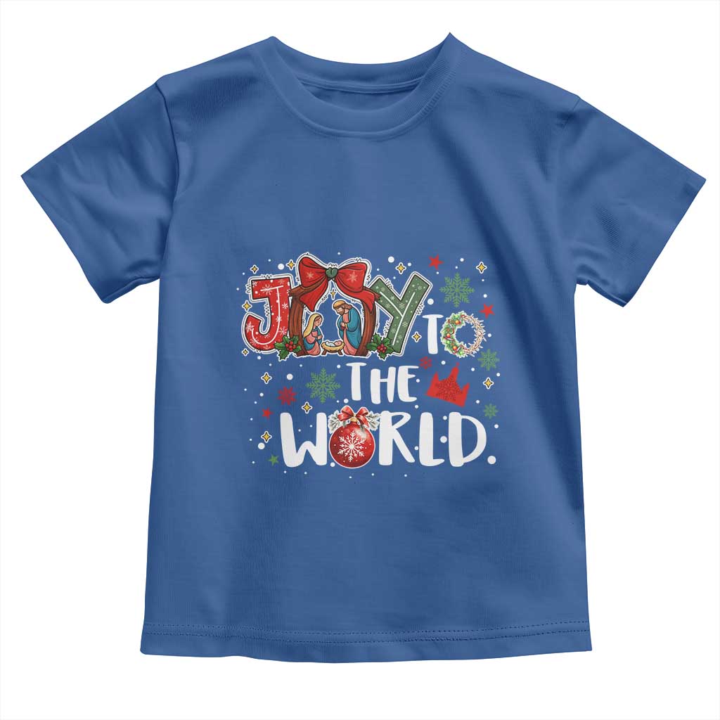 Nativity Scene Christmas Toddler T Shirt Joy To The World TS14 Royal Blue Print Your Wear