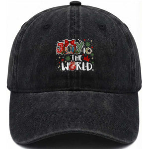 Nativity Scene Christmas Washed Cotton Baseball Cap Joy To The World TS14 Washed Cap Universal Fit Black Print Your Wear