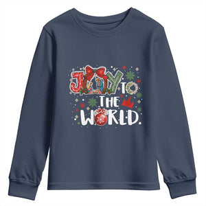 Nativity Scene Christmas Youth Sweatshirt Joy To The World TS14 Navy Print Your Wear