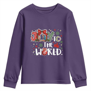 Nativity Scene Christmas Youth Sweatshirt Joy To The World TS14 Purple Print Your Wear