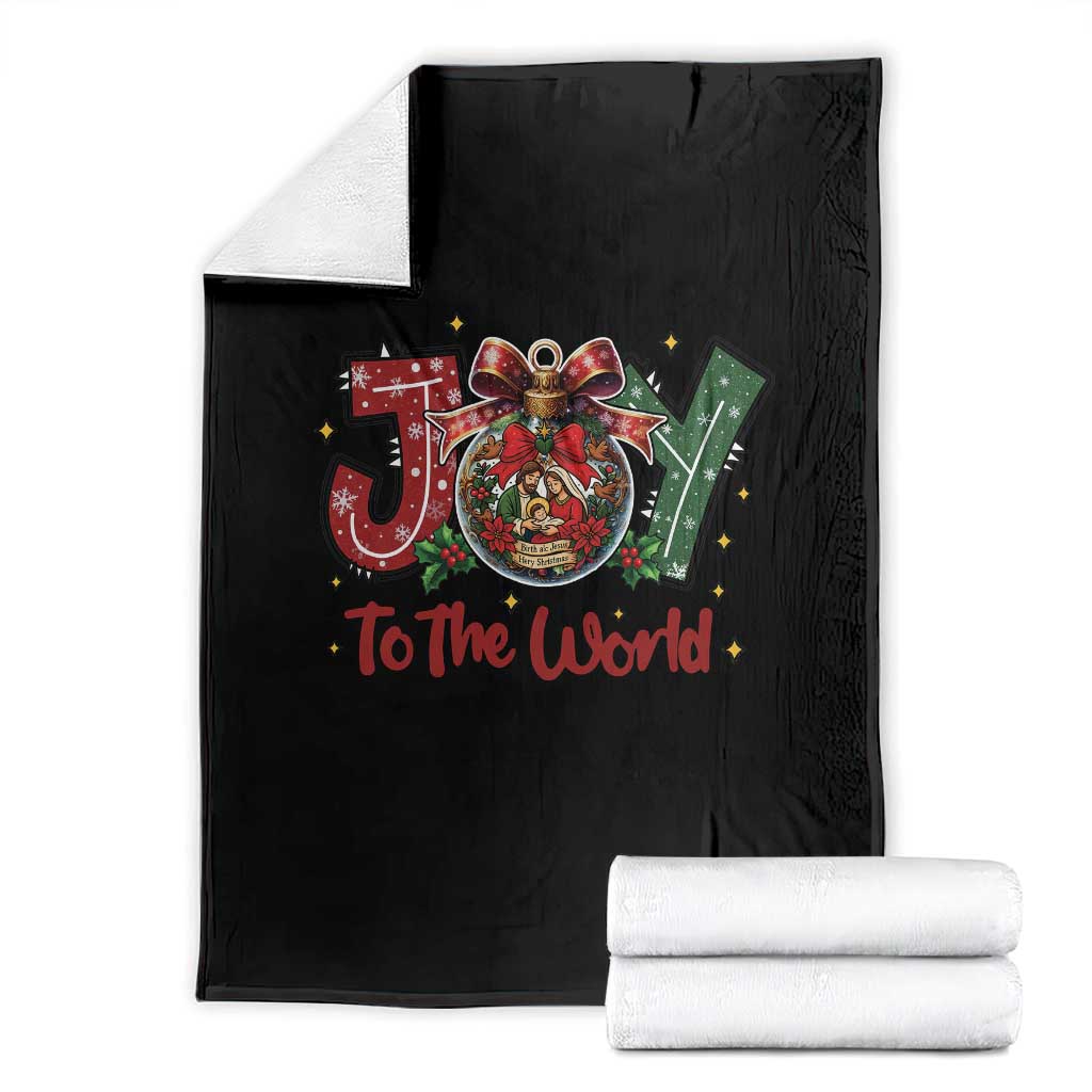 Jesus Christmas Throw Blanket Joy To The World TS14 Black Print Your Wear