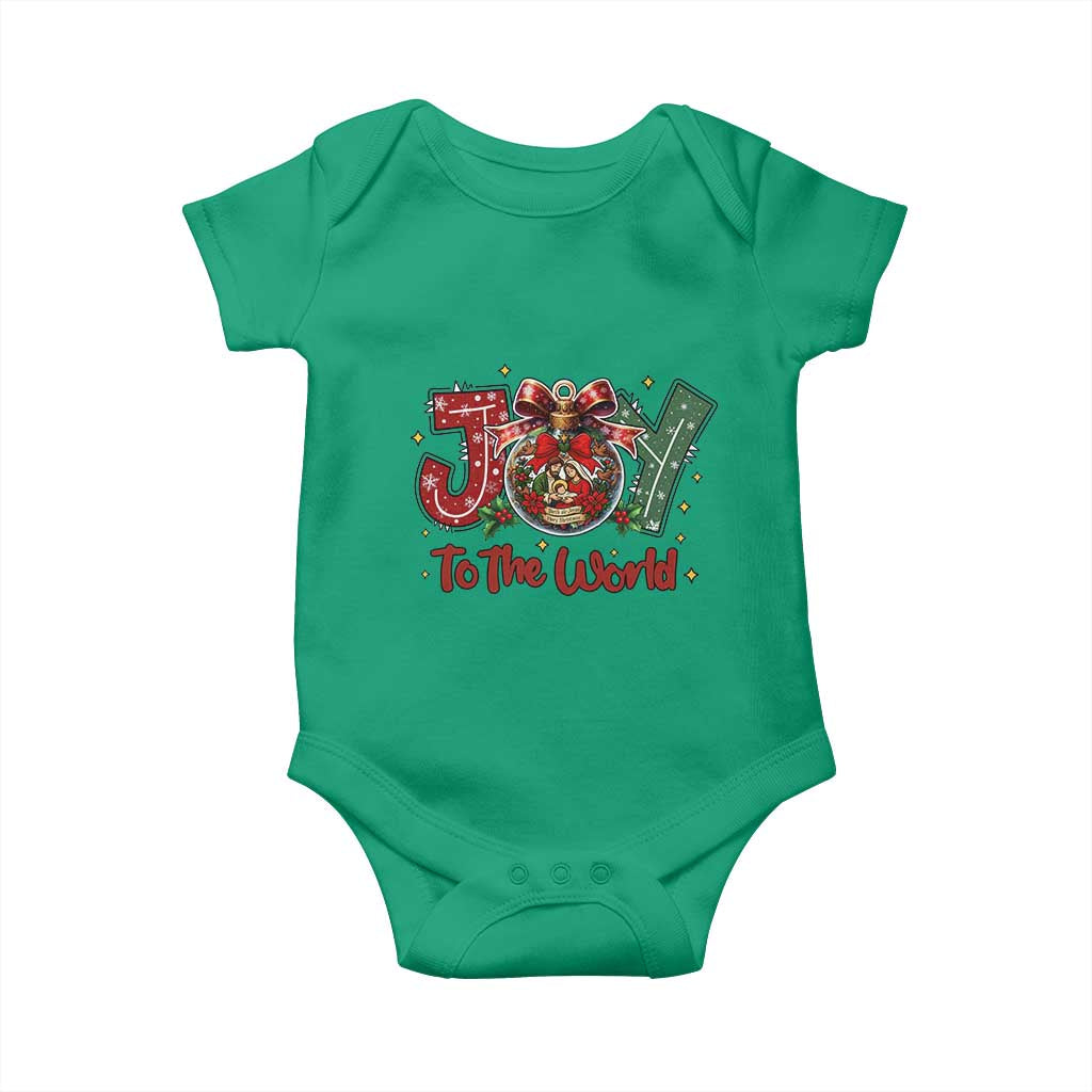 Jesus Christmas Baby Onesie Joy To The World TS14 Irish Green Print Your Wear