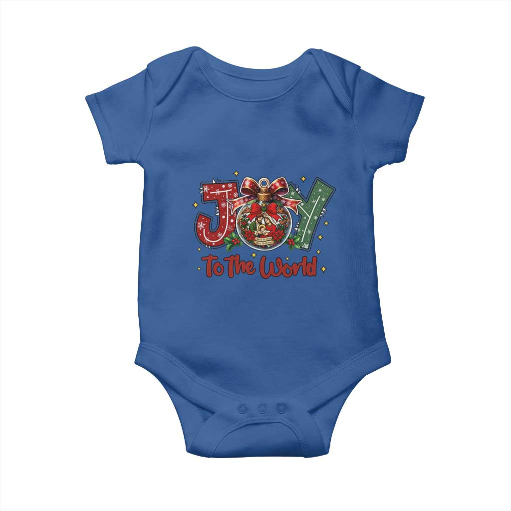 Jesus Christmas Baby Onesie Joy To The World TS14 Royal Blue Print Your Wear