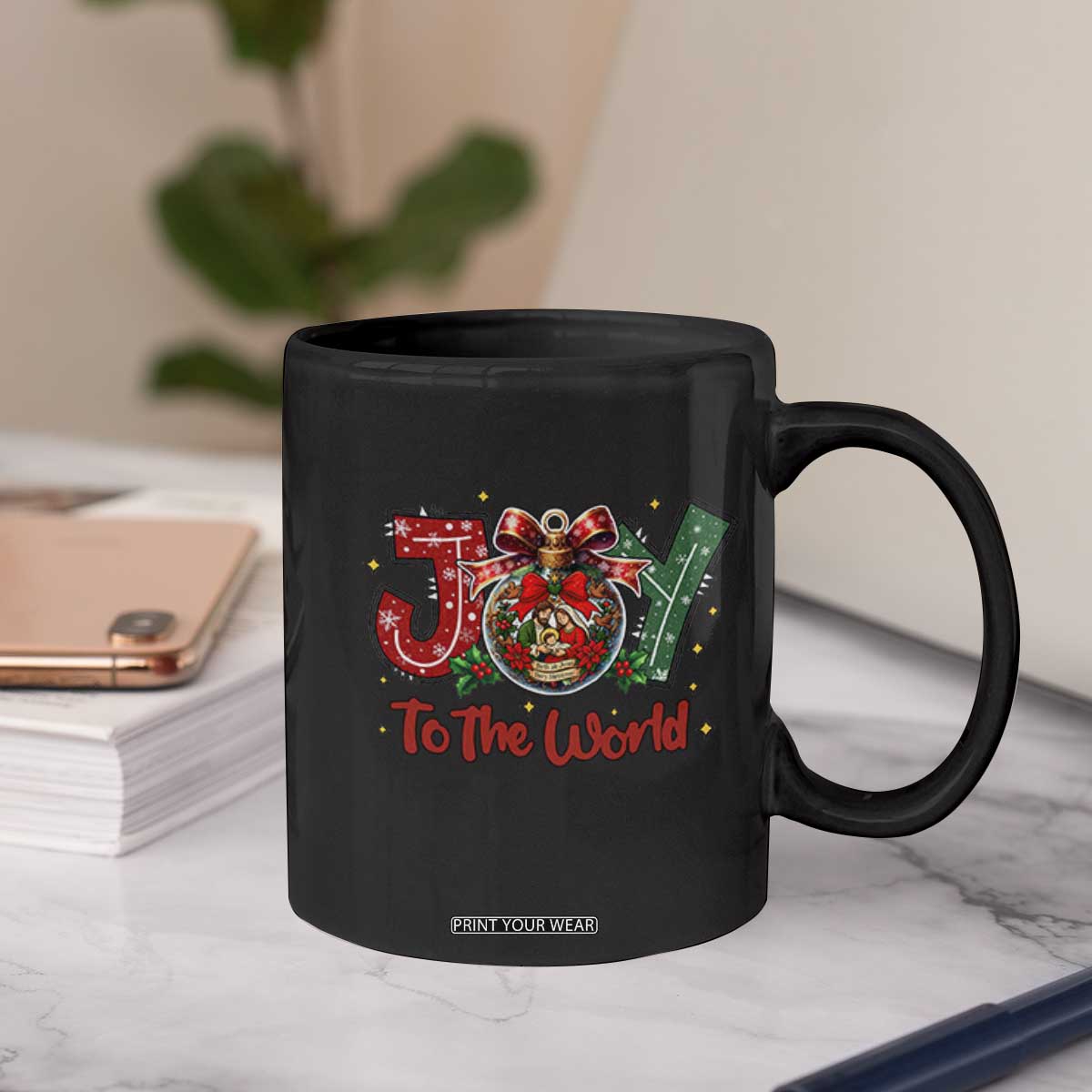 Jesus Christmas Coffee Mug Joy To The World TS14 Print Your Wear