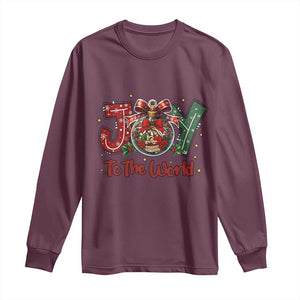 Jesus Christmas Long Sleeve Shirt Joy To The World - Print Your Wear