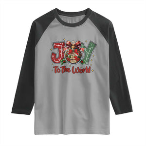 Jesus Christmas Raglan Shirt Joy To The World TS14 Sport Gray Black Print Your Wear