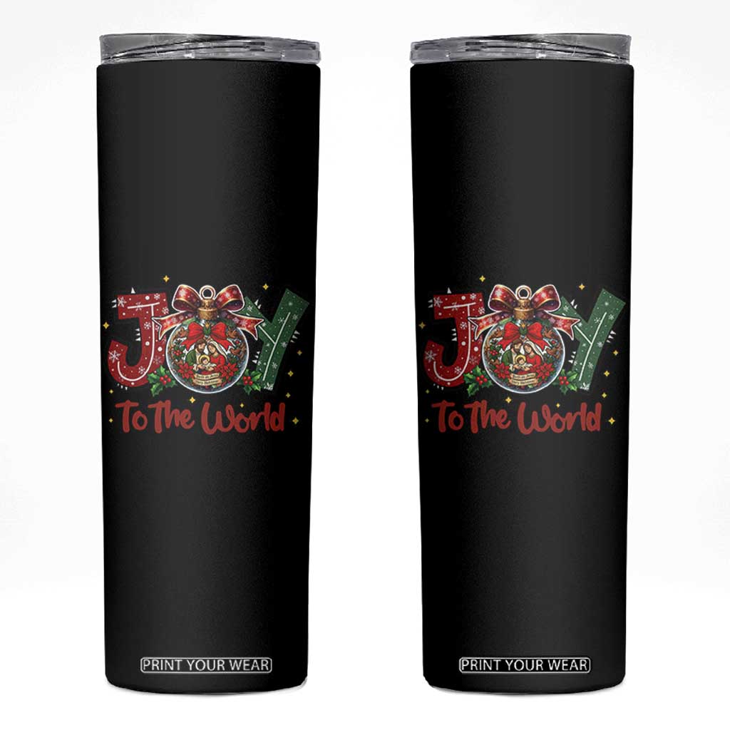 Jesus Christmas Skinny Tumbler Joy To The World TS14 Black Print Your Wear