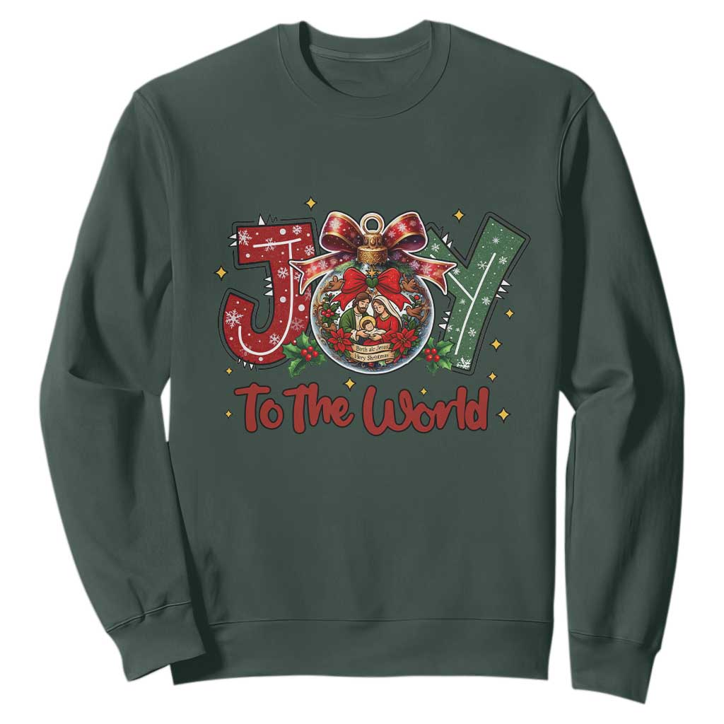 Jesus Christmas Sweatshirt Joy To The World - Print Your Wear