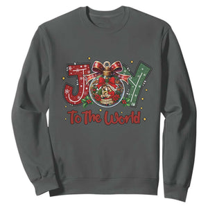Jesus Christmas Sweatshirt Joy To The World TS14 Dark Heather Print Your Wear