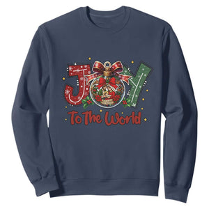 Jesus Christmas Sweatshirt Joy To The World TS14 Navy Print Your Wear