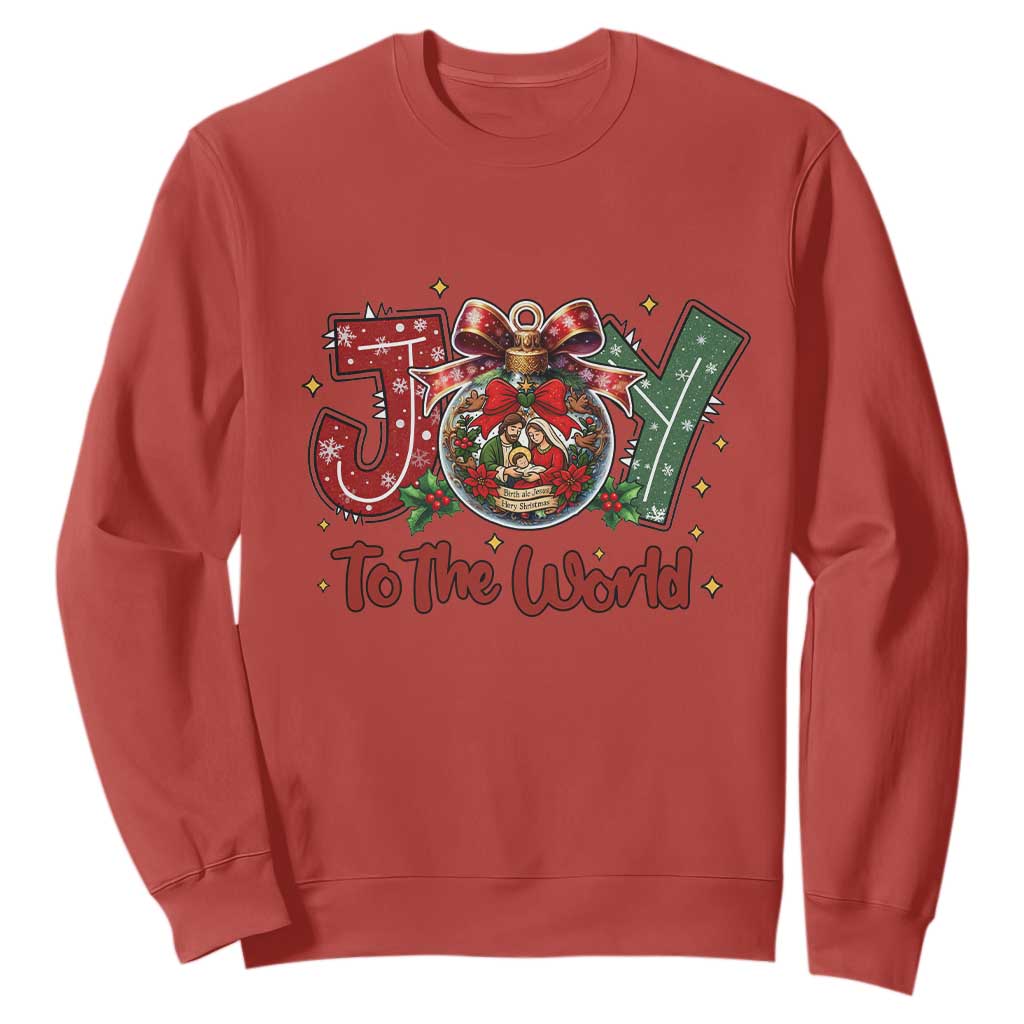 Jesus Christmas Sweatshirt Joy To The World TS14 Red Print Your Wear