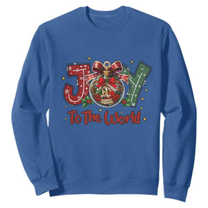 Jesus Christmas Sweatshirt Joy To The World TS14 Royal Blue Print Your Wear