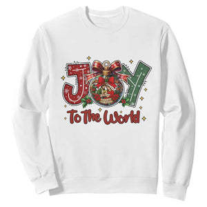 Jesus Christmas Sweatshirt Joy To The World TS14 White Print Your Wear