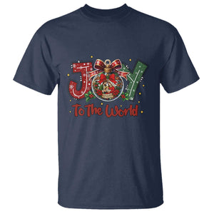 Jesus Christmas T Shirt Joy To The World TS14 Navy Print Your Wear