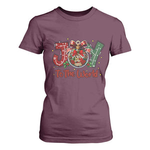 Jesus Christmas T Shirt For Women Joy To The World TS14 Maroon Print Your Wear