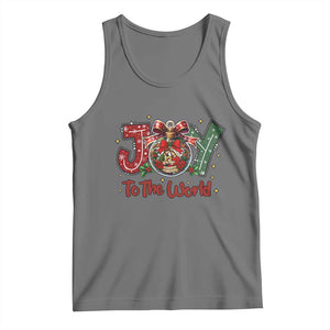 Jesus Christmas Tank Top Joy To The World TS14 Black Heather Print Your Wear