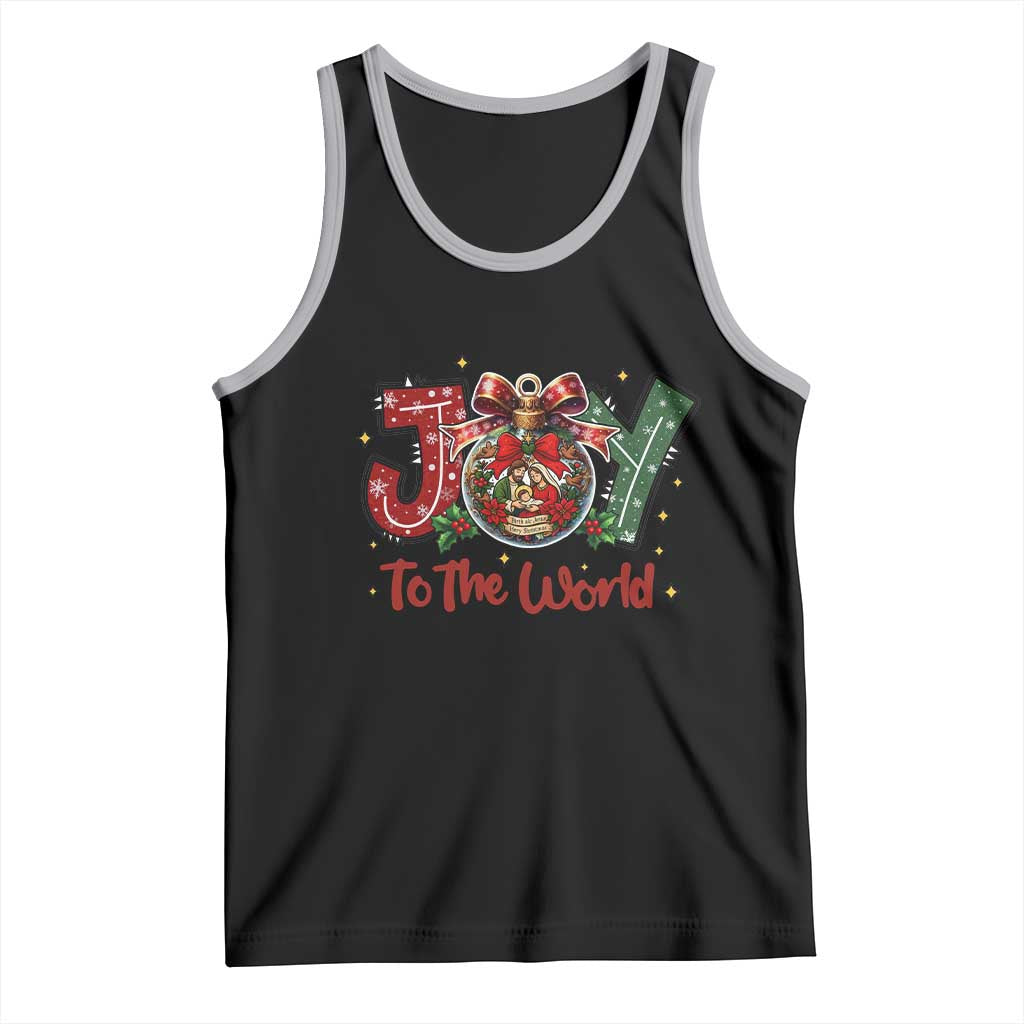 Jesus Christmas Tank Top Joy To The World TS14 Black Athletic Heather Print Your Wear