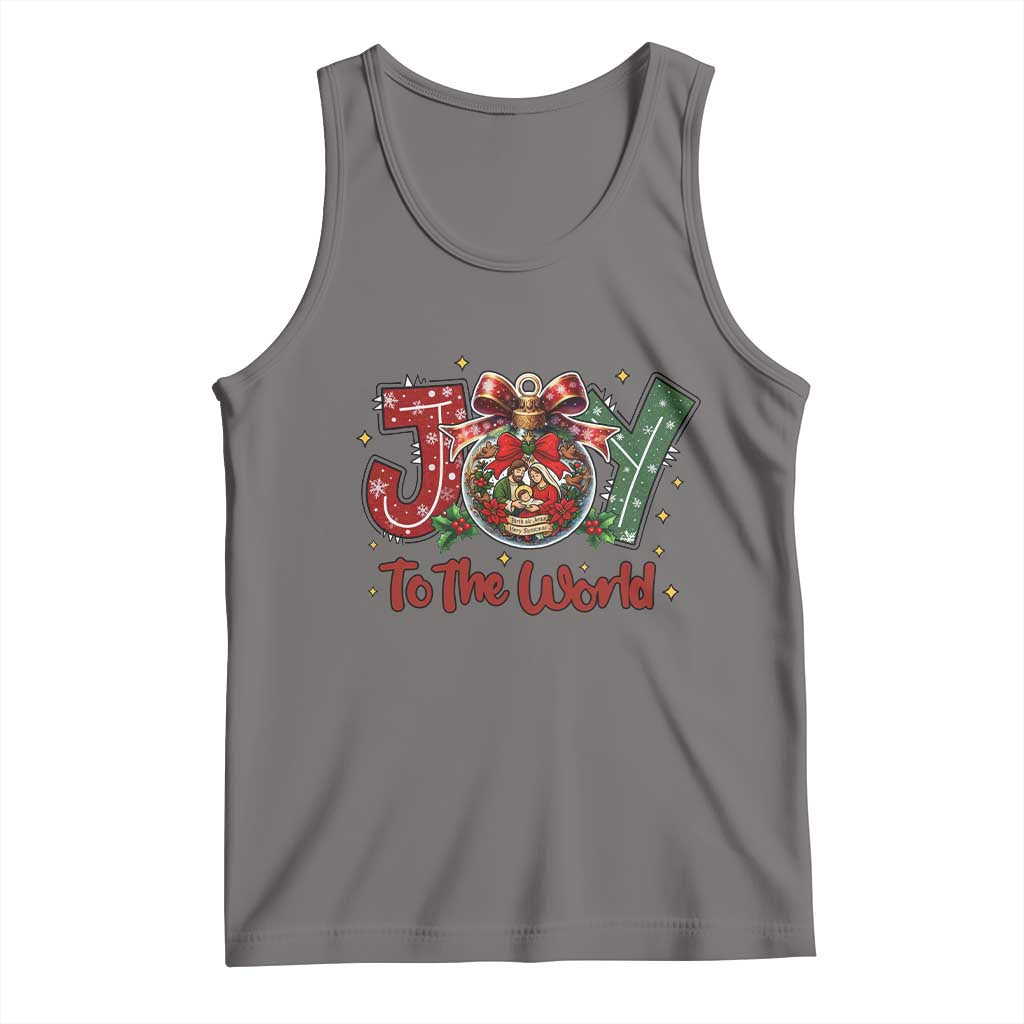 Jesus Christmas Tank Top Joy To The World TS14 Deep Heather Print Your Wear