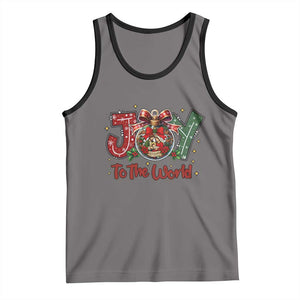 Jesus Christmas Tank Top Joy To The World TS14 Deep Heather Black Print Your Wear