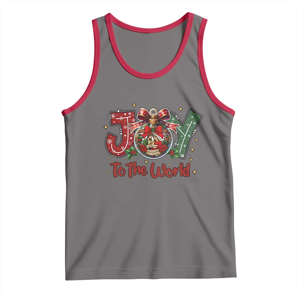 Jesus Christmas Tank Top Joy To The World TS14 Deep Heather Red Print Your Wear